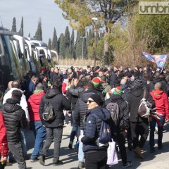 Perugia-Ternana, oltre 20 pullman di tifosi per le Fere – Foto e video