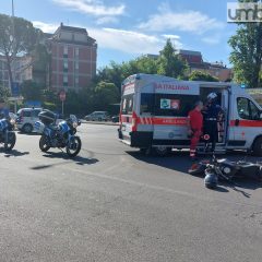 Terni, impatto auto – motociclo in via Di Vittorio