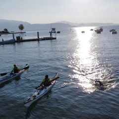 Impresa benefica riuscita per Marco Fratini: giro del largo di Garda a nuoto in 63 ore