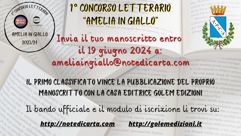 Nasce il premio letterario ‘Amelia in giallo’: il bando