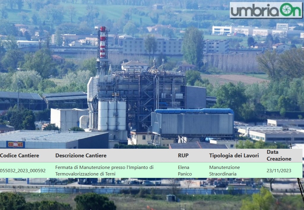 Terni, fermata di manutenzione per l’inceneritore Acea: lavori per oltre 3 mesi