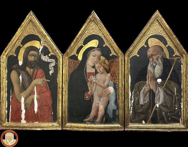 Arrone: il trittico tempera e oro del 1487 torna a ‘casa’ dopo oltre 53 anni
