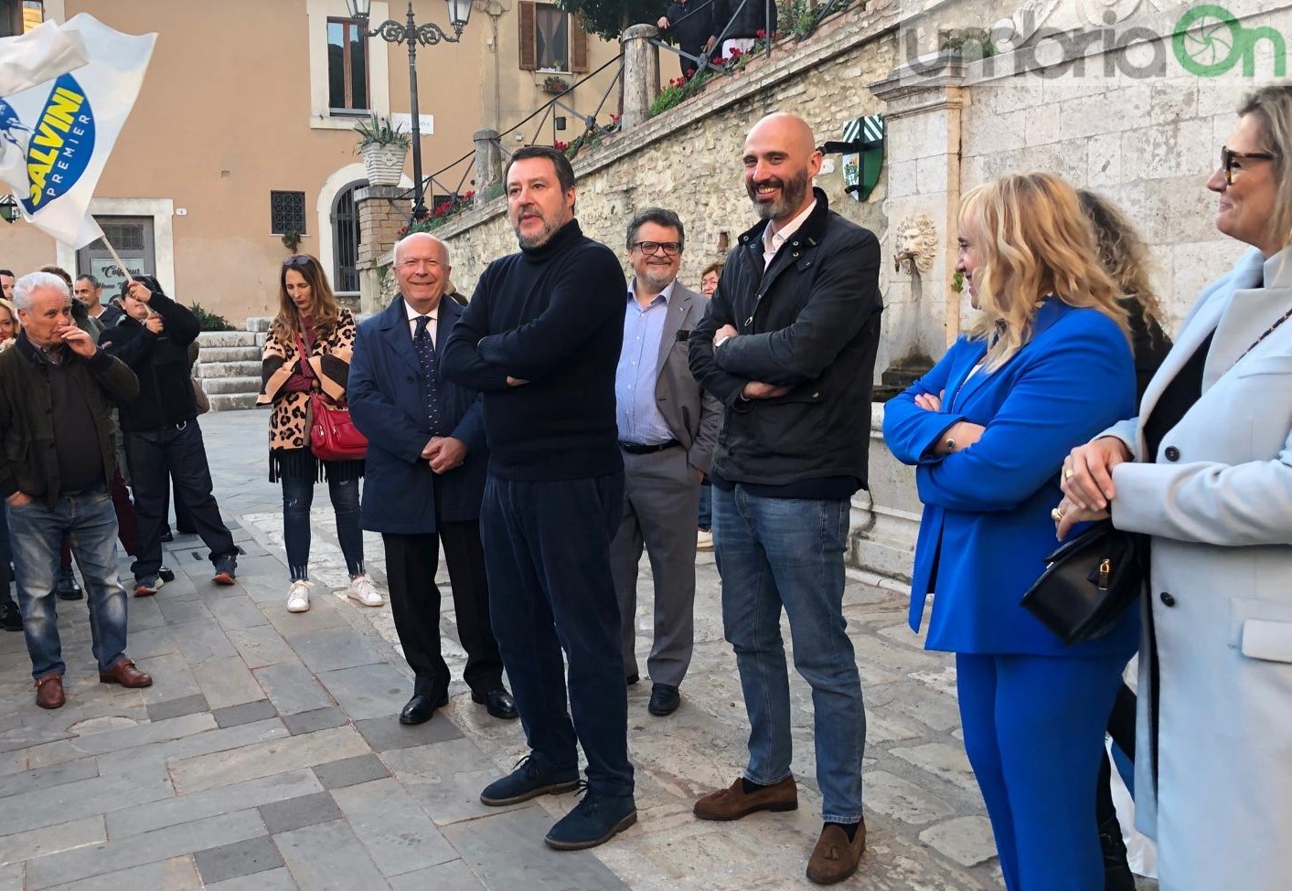 Salvini a San Gemini: «Testa a testa in Umbria? Sì come in Liguria e negli USA…»