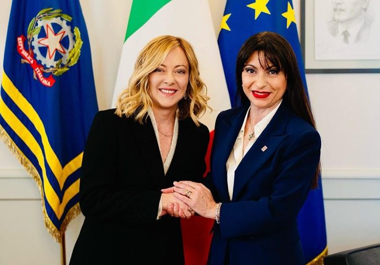 Giorgia Meloni e Stefania Proietti