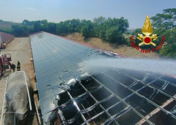Brucia impianto fotovoltaico sul tetto di un capannone agricolo
