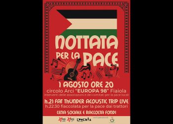 A Fiaiola una ‘Nottata per la pace’: il 1° agosto musica e solidarietà