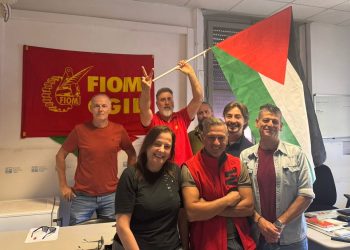 La Rsu Fiom di Ast per la pace: bandiera palestinese esposta a Terni