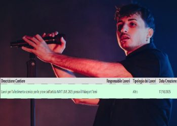 Terni, notifica di allestimento scenico al PalaTerni: è per il rapper Nayt