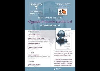 Terni: in Bct la presentazione di ‘Quando il mondo ascolta Lei’ di Valentina Rapaccini