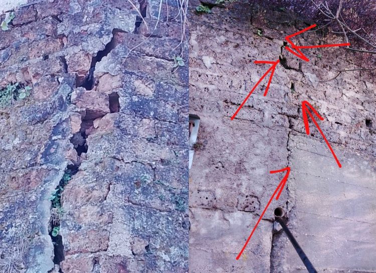 Muro pericolante